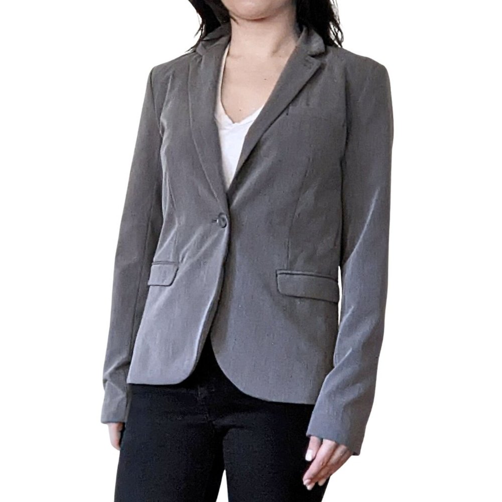 Metaphor Gray Blazer, Single Button, Size 4 - image 8